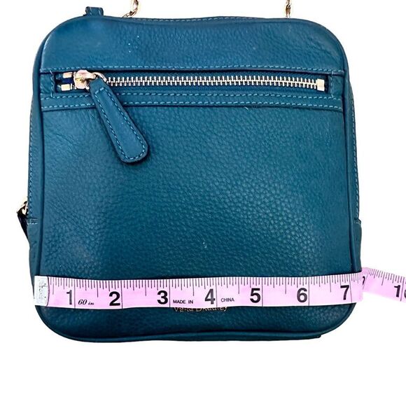 Vera Bradley ~ Elena Teal Green zipped mini crossbody w/ gold chain strap - Picture 14 of 16